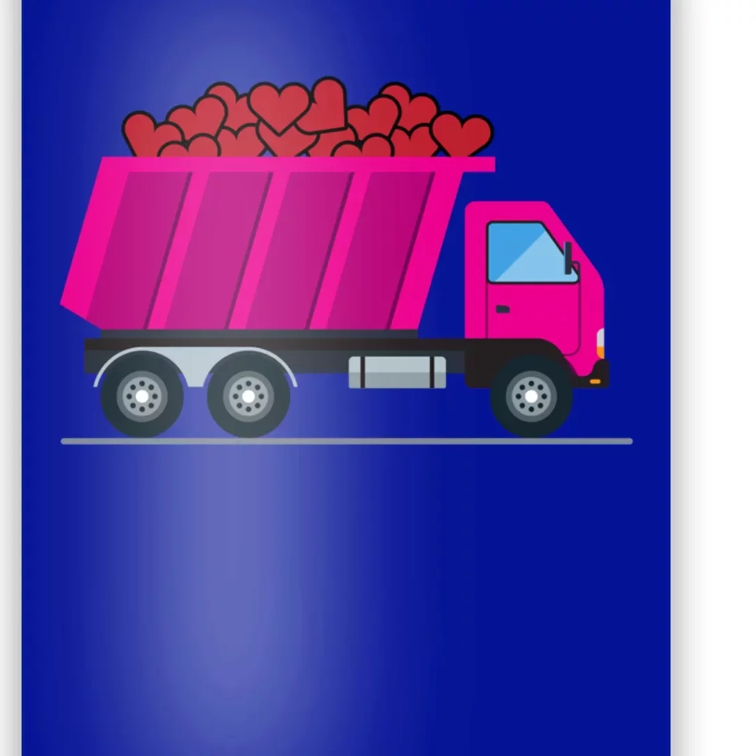 Garbage Truck Hearts Valentines Day Trucker Trucks Funny Gift Poster