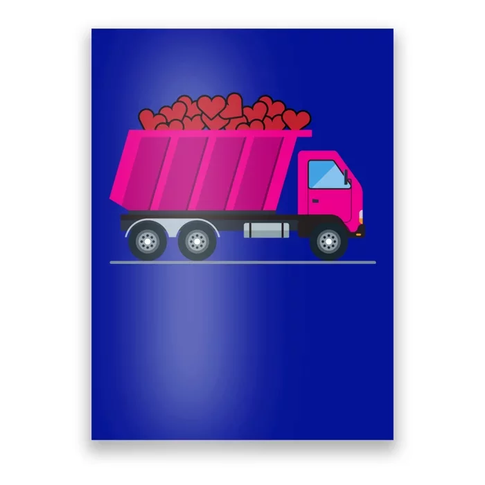 Garbage Truck Hearts Valentines Day Trucker Trucks Funny Gift Poster