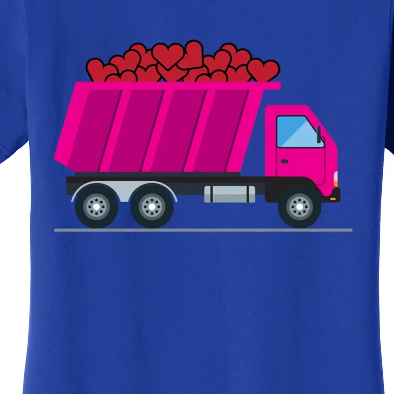 Garbage Truck Hearts Valentines Day Trucker Trucks Funny Gift Women's T-Shirt