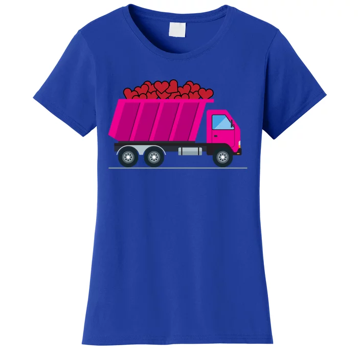 Garbage Truck Hearts Valentines Day Trucker Trucks Funny Gift Women's T-Shirt