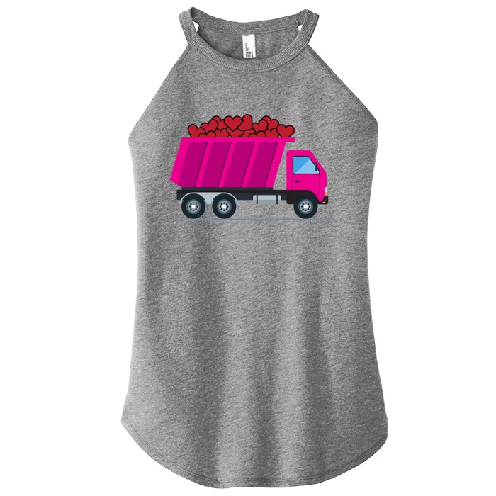 Garbage Truck Hearts Valentines Day Trucker Trucks Funny Gift Women’s Perfect Tri Rocker Tank