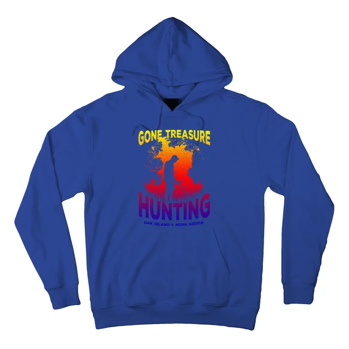 Gone Treasure Hunting Oak Island Funny Retro Metal Detector Cool Gift Hoodie