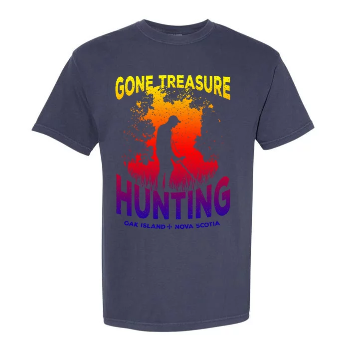 Gone Treasure Hunting Oak Island Funny Retro Metal Detector Cool Gift Garment-Dyed Heavyweight T-Shirt