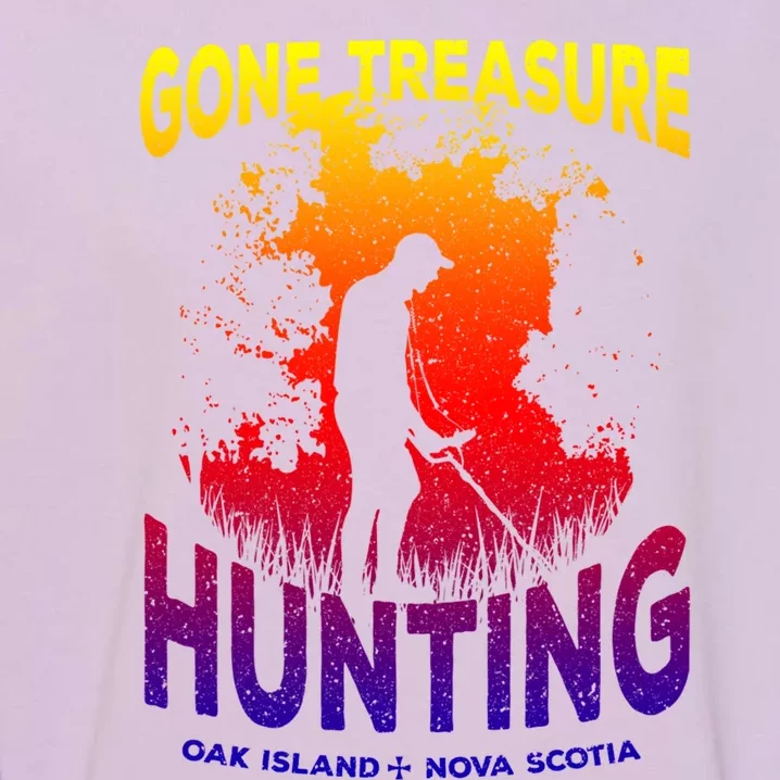 Gone Treasure Hunting Oak Island Funny Retro Metal Detector Cool Gift Garment-Dyed Sweatshirt