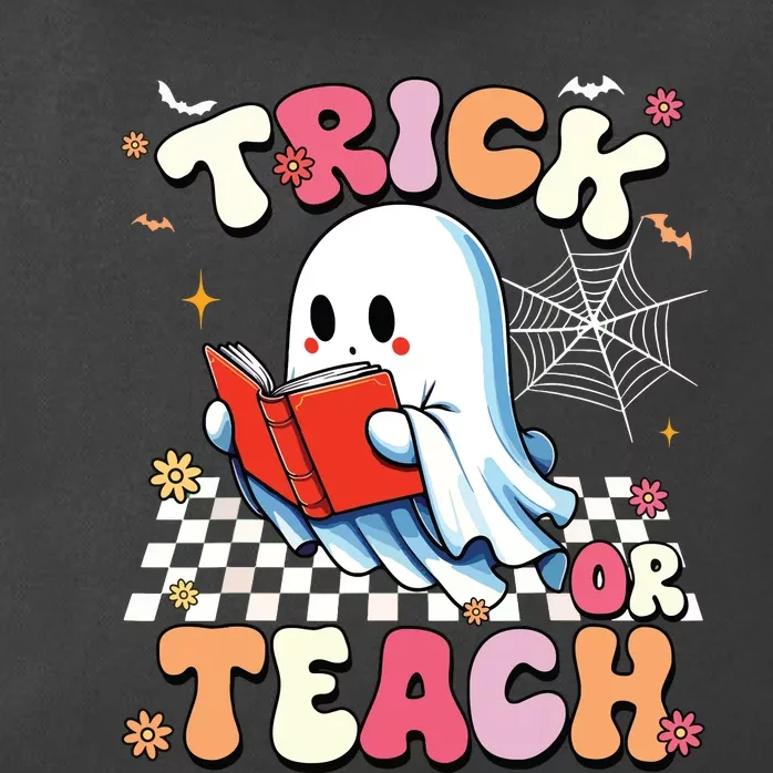 Groovy Teacher Halloween Retro Trick Or Teach Floral Ghost Zip Tote Bag