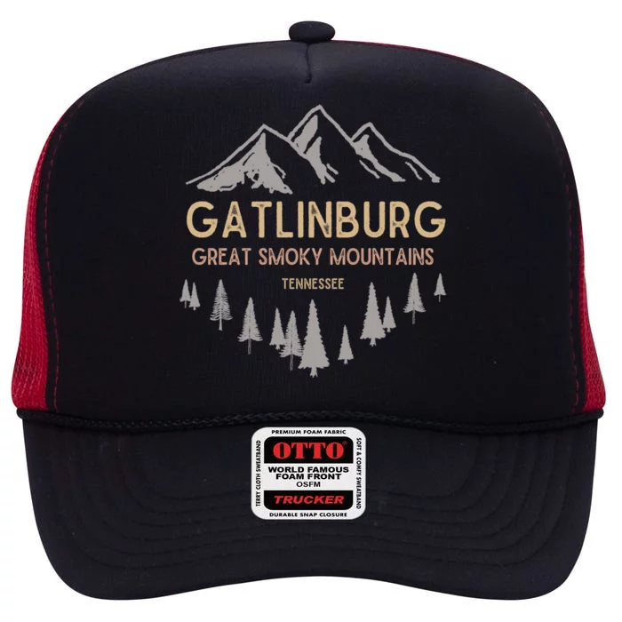 Gatlinburg Tennessee Hoodie Great Smoky Mountains Souvenir High Crown Mesh Trucker Hat