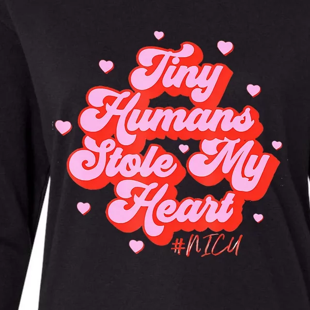 Groovy Tiny Humans Stole My Heart Nicu Nurse ValentineS Day Womens Cotton Relaxed Long Sleeve T-Shirt