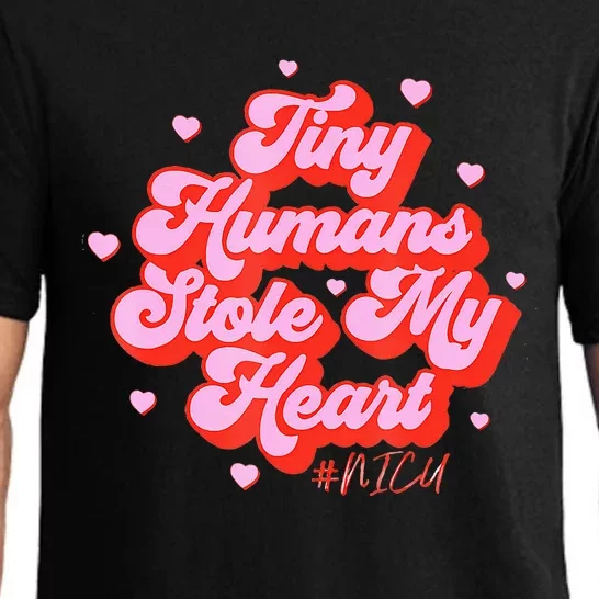 Groovy Tiny Humans Stole My Heart Nicu Nurse ValentineS Day Pajama Set