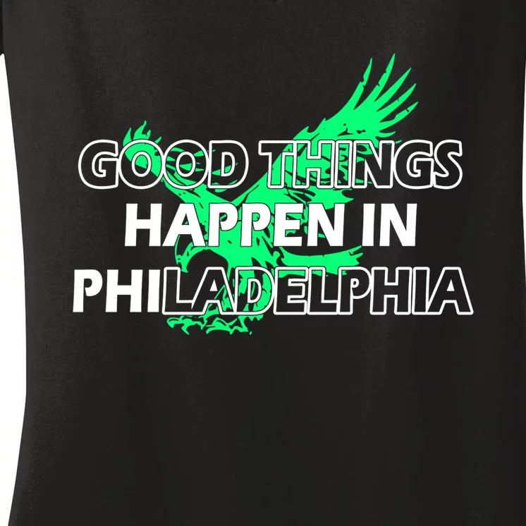 Good Things Happen In Philadelphia Citizen Philly Bird Women's V-Neck T-Shirt