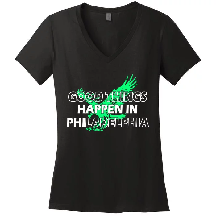 Good Things Happen In Philadelphia Citizen Philly Bird Women's V-Neck T-Shirt