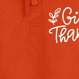 Give Thanks Holiday Thanksgiving Dry Zone Grid Performance Polo