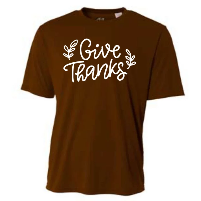 Give Thanks Holiday Thanksgiving Cooling Performance Crew T-Shirt