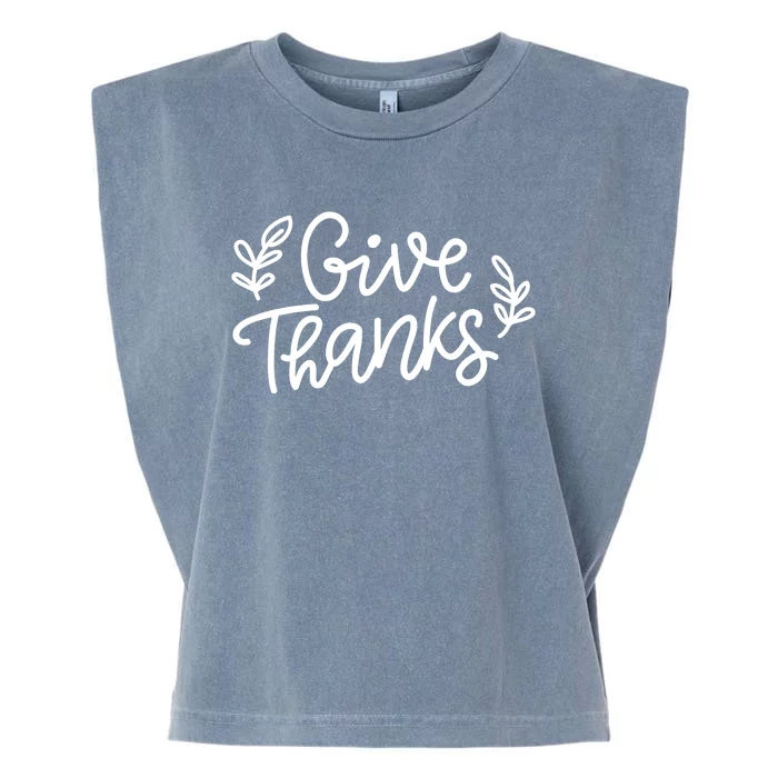 Give Thanks Holiday Thanksgiving Garment-Dyed Women's Muscle Tee