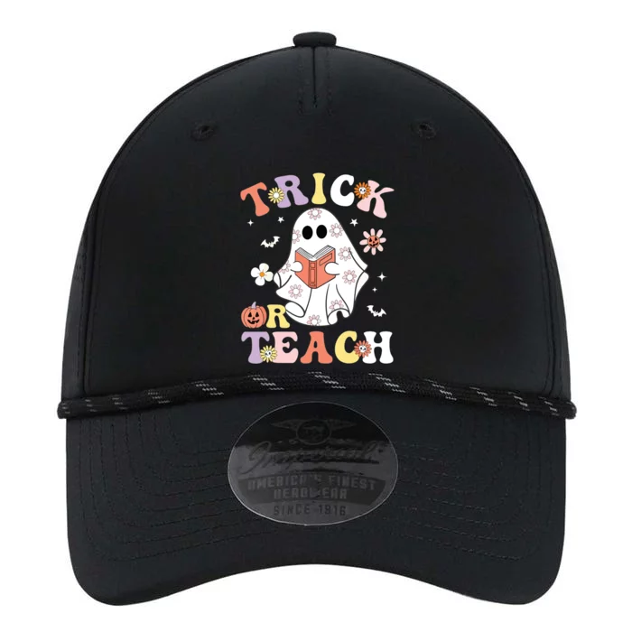 Groovy Teacher Halloween Trick Or Teach Retro Floral Ghost Performance The Dyno Cap