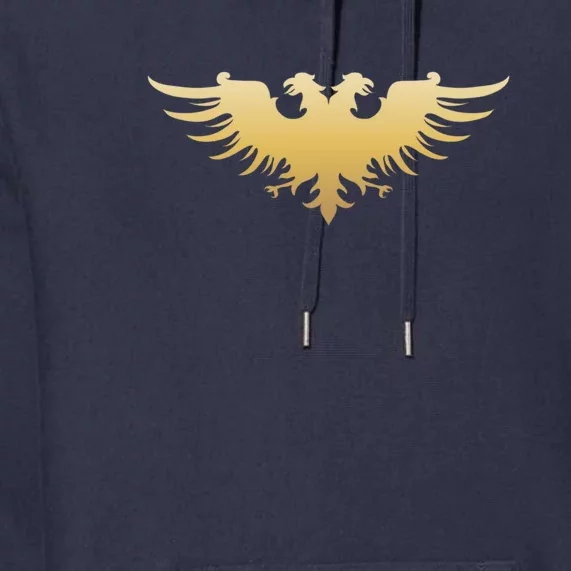 Golden Two Headed Eagle Medieval Empire Symbol Wargaming Premium Hoodie