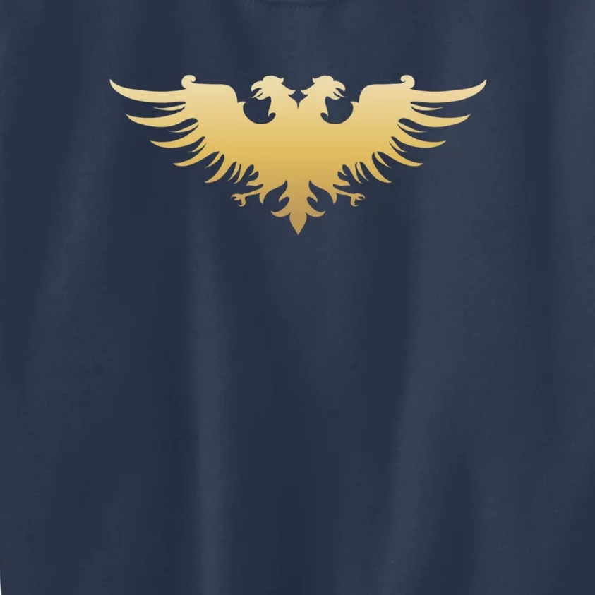 Golden Two Headed Eagle Medieval Empire Symbol Wargaming Kids Sweatshirt