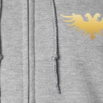 Golden Two Headed Eagle Medieval Empire Symbol Wargaming Full Zip Hoodie