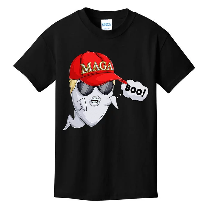 Ghost Trump Halloween Costume Maga Donald Trump Boo Gift Kids T-Shirt