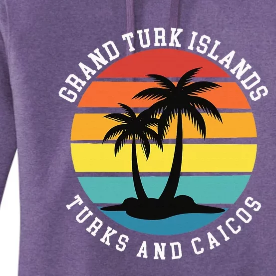 Grand Turk Islands Turks And Caicos Sunset Palm Trees Women's Pullover Hoodie