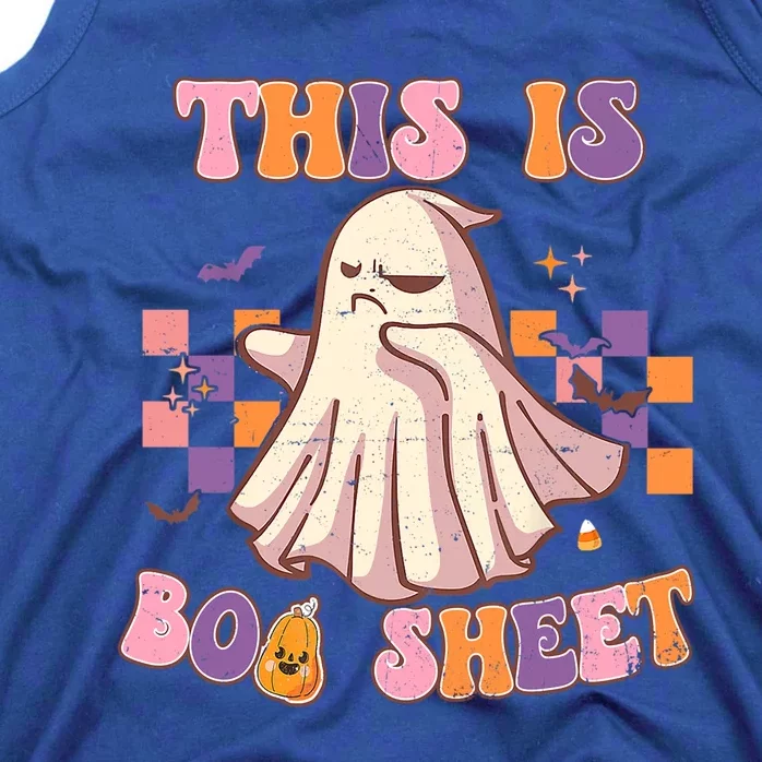 Groovy This Is Boo Sheet Ghost Spooky Halloween Vibes Cute Gift Tank Top