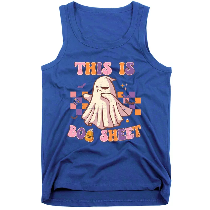 Groovy This Is Boo Sheet Ghost Spooky Halloween Vibes Cute Gift Tank Top