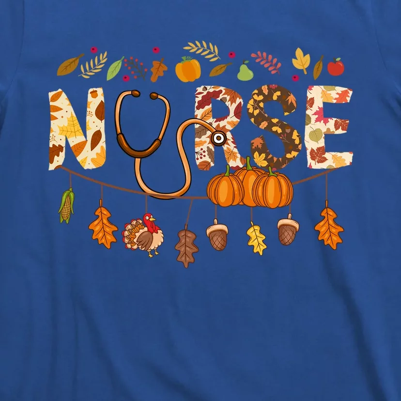 Giving Thanks In Fall Style: Nurse Thanksgiving Funny Gift Design Gift T-Shirt