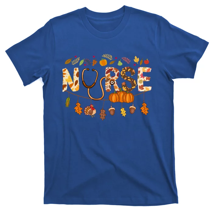 Giving Thanks In Fall Style: Nurse Thanksgiving Funny Gift Design Gift T-Shirt