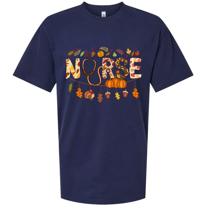 Giving Thanks In Fall Style: Nurse Thanksgiving Funny Gift Design Gift Sueded Cloud Jersey T-Shirt