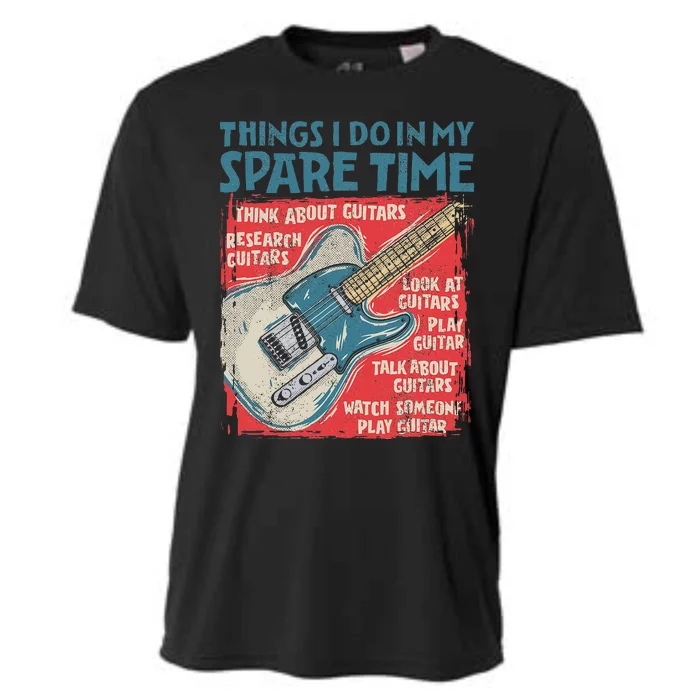 Guitar Things I Do In My Spare Time Funny Electric Guitarist Cooling Performance Crew T-Shirt