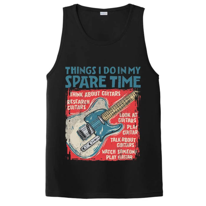 Guitar Things I Do In My Spare Time Funny Electric Guitarist Performance Tank