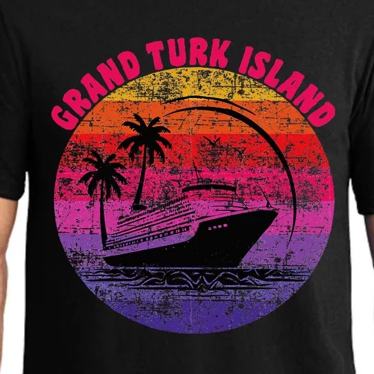 Grand Turk Island Cruise Retro Sunset Family Reunion Pajama Set