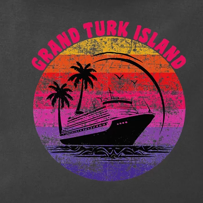 Grand Turk Island Cruise Retro Sunset Family Reunion Zip Tote Bag