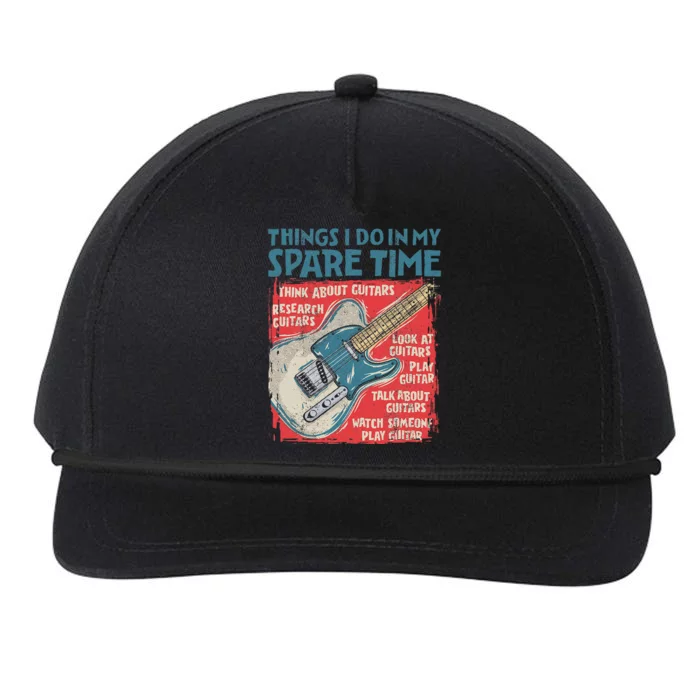 Guitar Things I Do In My Spare Time Funny Electric Guitarist Snapback Five-Panel Rope Hat