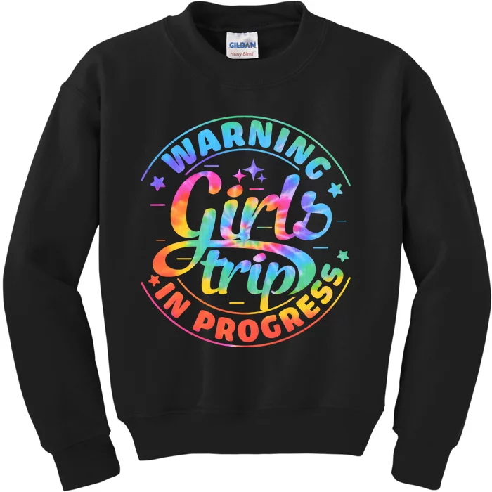 Girl Trip In Progress Tie Dye Kids Sweatshirt