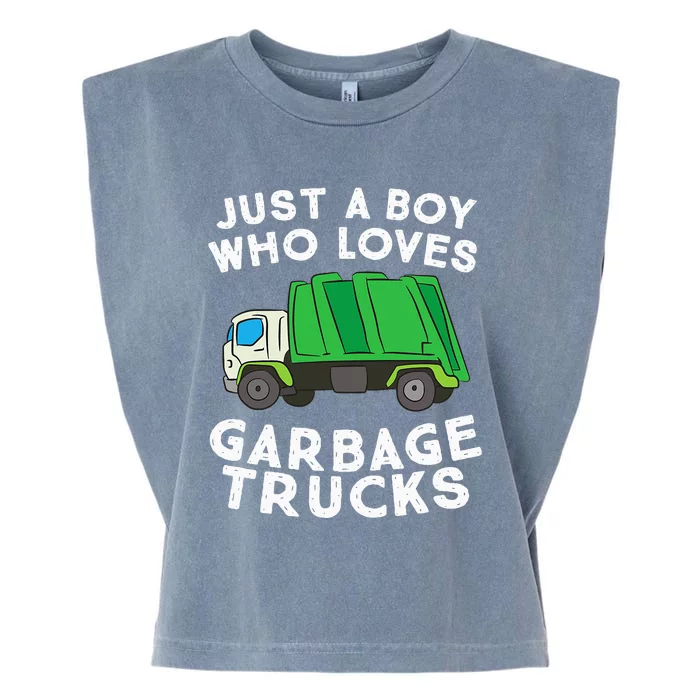 Garbage Truck Just A Boy Who Loves Garbage Trucks Garment-Dyed Women's Muscle Tee