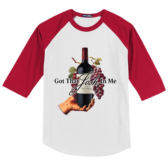 Got That Josh Wine In Me Kids Colorblock Raglan Jersey