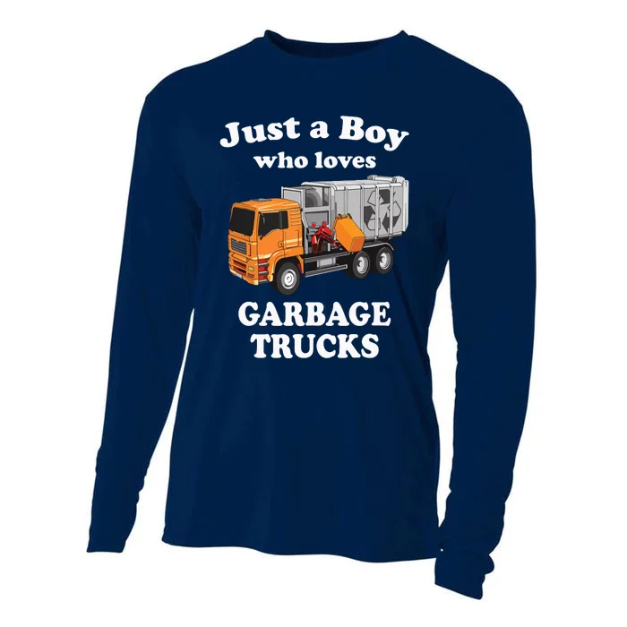 Garbage Truck Just A Boy Who Loves Garbage Trucks Cooling Performance Long Sleeve Crew