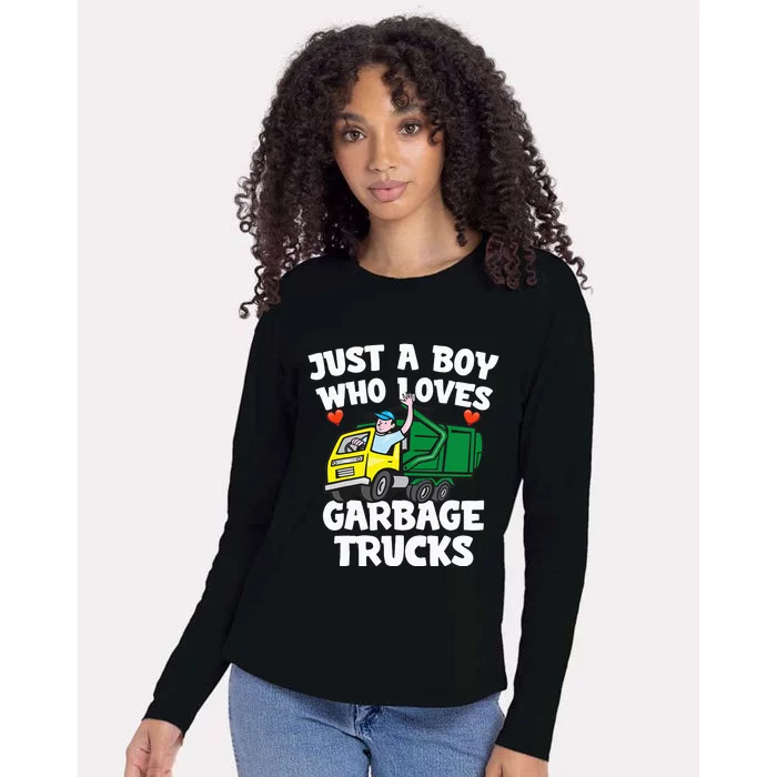 Garbage Truck Just A  Who Loves Garbage Trucks Womens Cotton Relaxed Long Sleeve T-Shirt