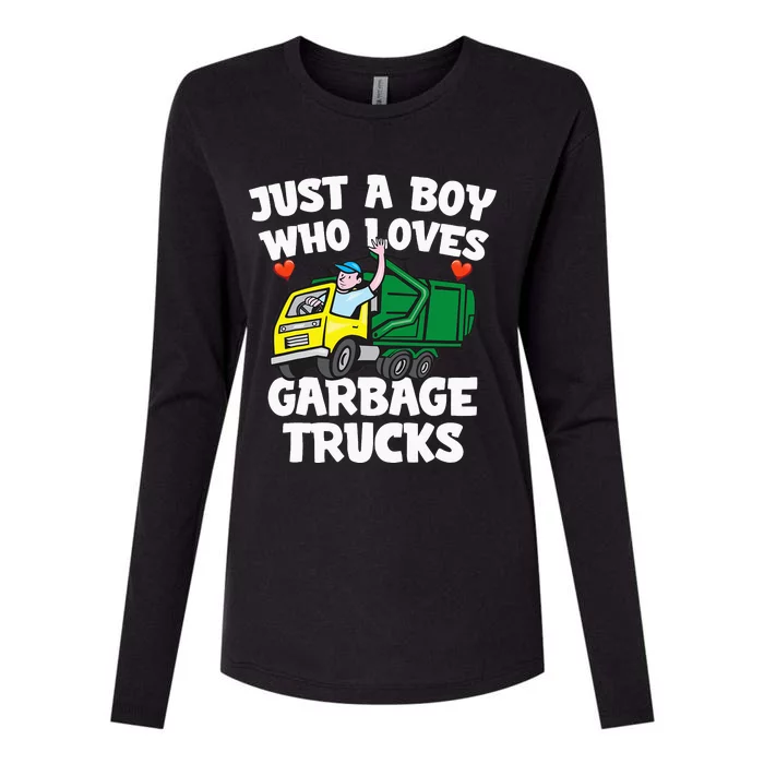 Garbage Truck Just A  Who Loves Garbage Trucks Womens Cotton Relaxed Long Sleeve T-Shirt