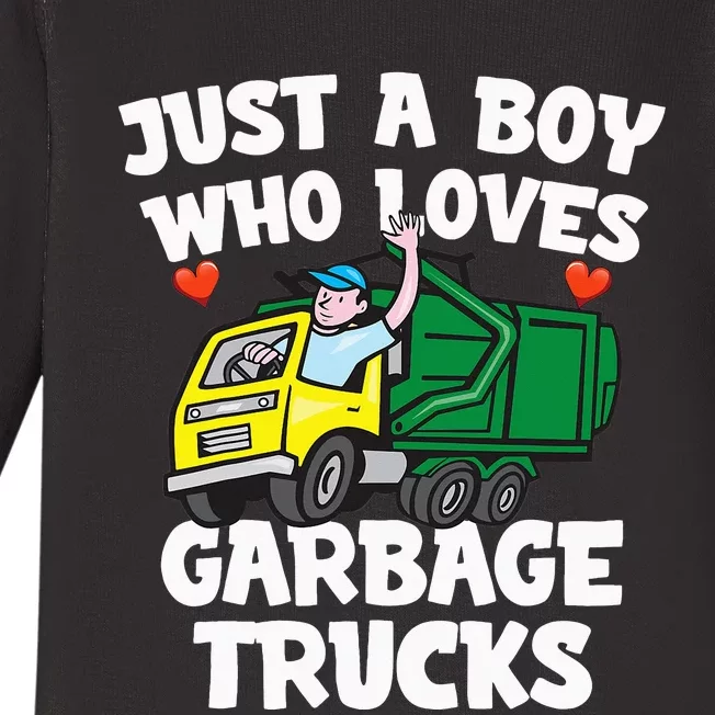 Garbage Truck Just A  Who Loves Garbage Trucks Baby Long Sleeve Bodysuit