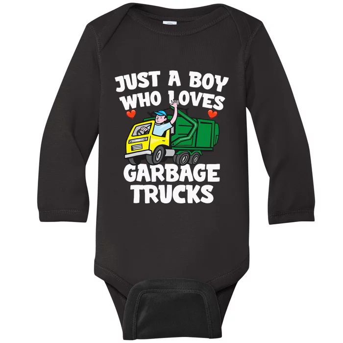 Garbage Truck Just A  Who Loves Garbage Trucks Baby Long Sleeve Bodysuit