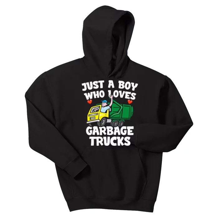 Garbage Truck Just A  Who Loves Garbage Trucks Kids Hoodie