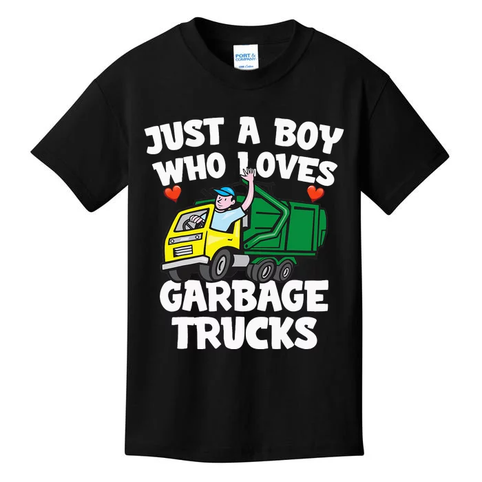 Garbage Truck Just A  Who Loves Garbage Trucks Kids T-Shirt