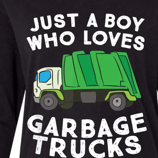 Garbage Truck Just A Boy Who Loves Garbage Trucks Womens Cotton Relaxed Long Sleeve T-Shirt