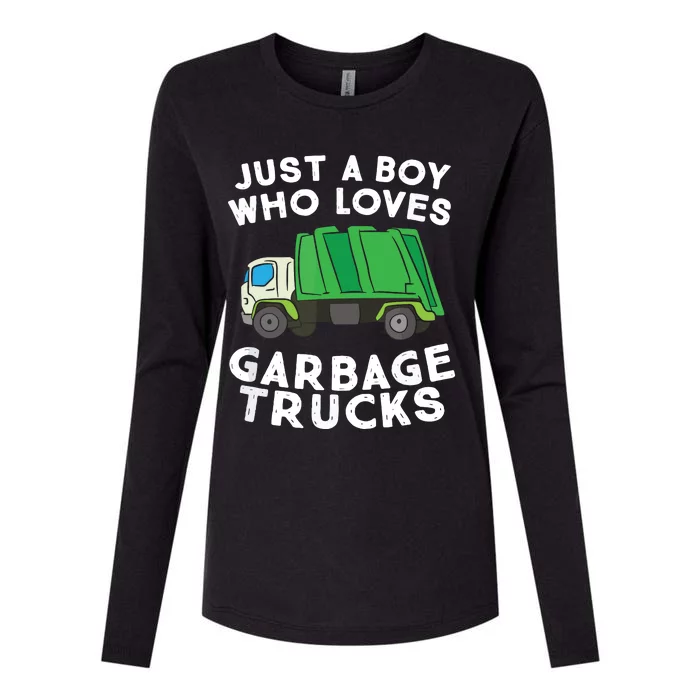 Garbage Truck Just A Boy Who Loves Garbage Trucks Womens Cotton Relaxed Long Sleeve T-Shirt