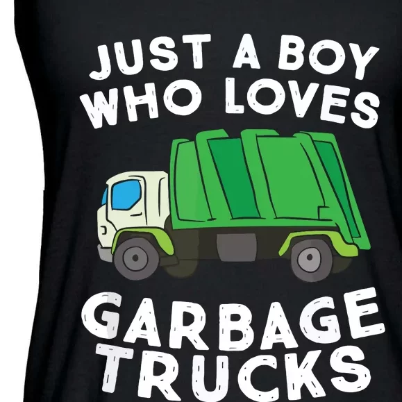 Garbage Truck Just A Boy Who Loves Garbage Trucks Ladies Essential Flowy Tank