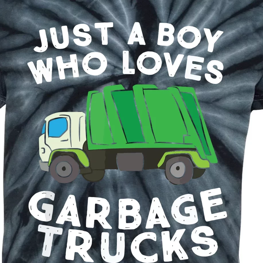 Garbage Truck Just A Boy Who Loves Garbage Trucks Kids Tie-Dye T-Shirt