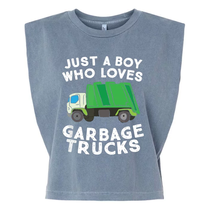 Garbage Truck Just A Boy Who Loves Garbage Trucks Garment-Dyed Women's Muscle Tee