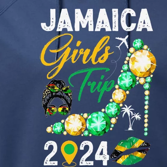 Girl Trip Jamaica 2024 Weekend Summer Vacation Trip Performance Fleece Hoodie