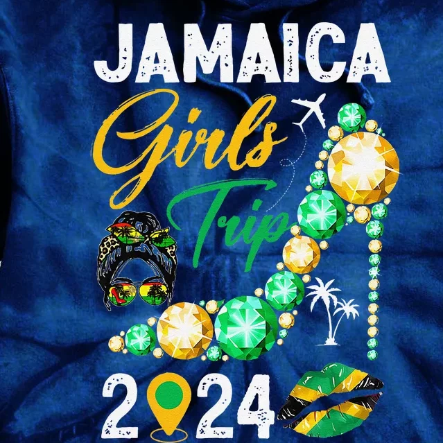 Girl Trip Jamaica 2024 Weekend Summer Vacation Trip Tie Dye Hoodie